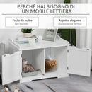 Lettiera per Gatti a 2 Ante con Portaoggetti Laterale 88,5x48x51,5 cm Bianca