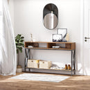 Tavolo Consolle per Ingresso 3 Ripiani 120x23,5x75 cm Noce e Nero