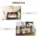 Tavolo Consolle per Ingresso 3 Ripiani 120x23,5x75 cm Noce e Nero