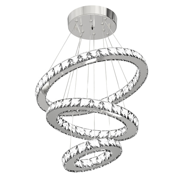 acquista Lustre LED avec Cristaux Hauteur Réglable 71W 40x120 cm Argent