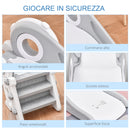 Scivolo per Bambini con 3 Scalini 133x52x58cm Grigio e Bianco