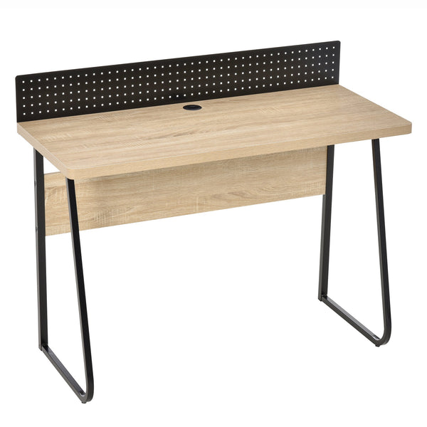 Bureau passe-câbles 110x48x90 cm en bois et métal noir acquista