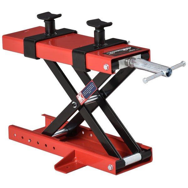 Pied Élévateur à Ciseaux 49,5x31x19-53 cm Réglable en Métal Rouge acquista