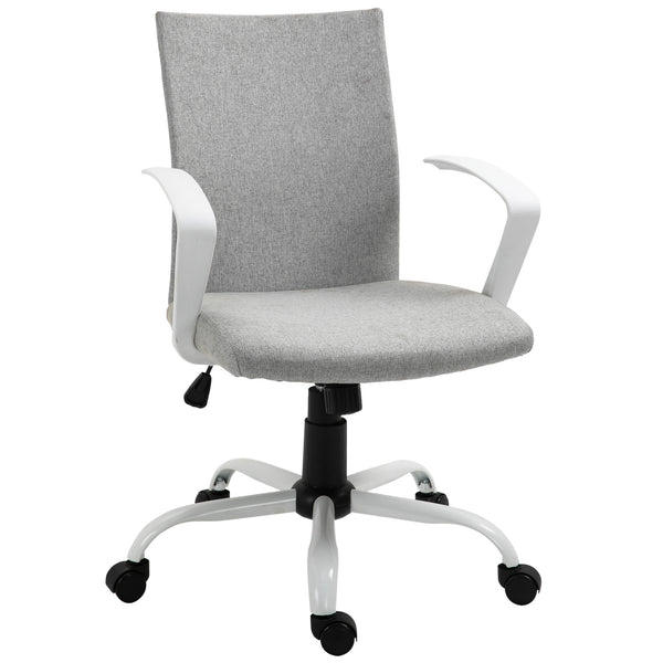 prezzo Chaise de bureau ergonomique et pivotante en tissu gris 61x61x89-99 cm