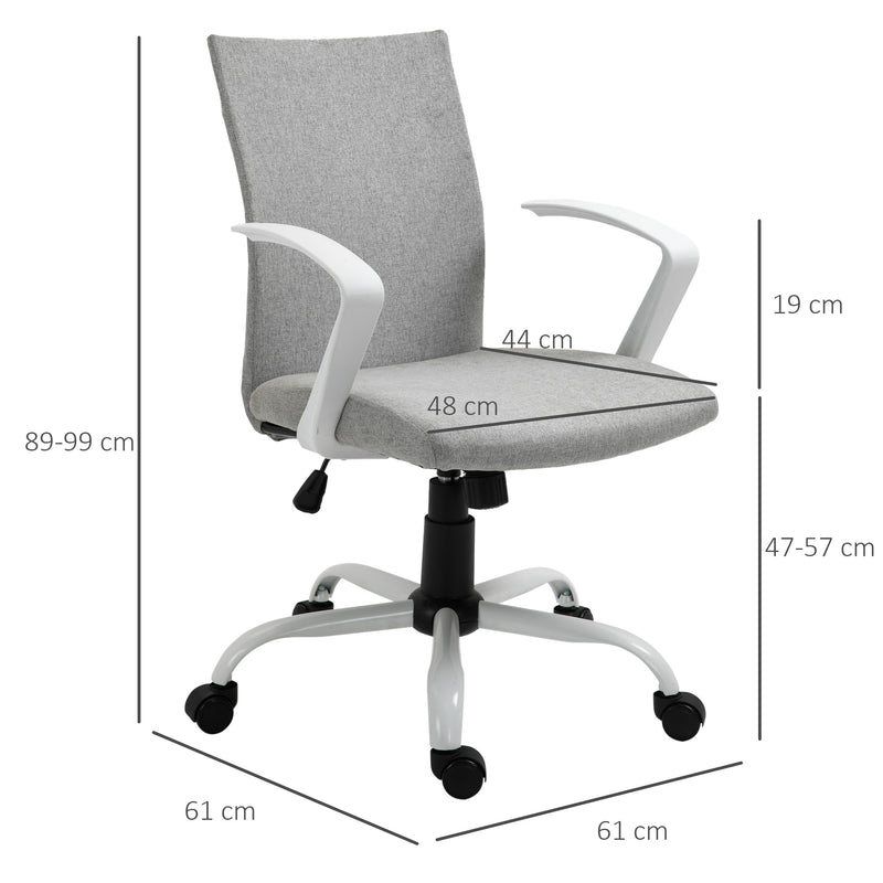 Sedia Ergonomica e Girevole da Ufficio in Tessuto Grigio 61x61x89-99 cm