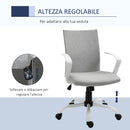 Sedia Ergonomica e Girevole da Ufficio in Tessuto Grigio 61x61x89-99 cm