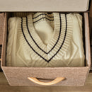 Cassettiera 7 Cassetti in Tessuto 80x29x78.5cm in Legno Multicolore