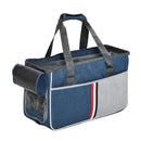 Trasportino per Cani e Gatti 47x20x28 cm in Oxford con Rete Traspirante Blu