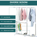 Stender Porta Abiti Estensibile 93-172x42x95-162,5 cm in Acciaio