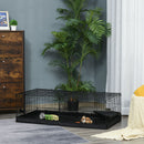 Gabbia per Roditori 118x59x36 cm in Metallo e Tela Nera