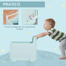 Carrello Portagiochi con Lavagne 47x35x45,5 cm in Legno MDF Azzurro