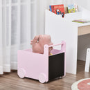 Carrello Portagiochi con Lavagne 47x35x45,5 cm in Legno MDF Rosa