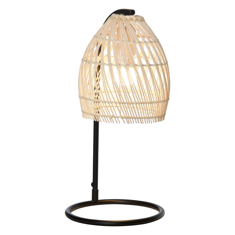 Lampada da Tavolo Ø20x41 cm E27 40W Paralume in Rattan Beige
