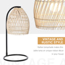 Lampada da Tavolo Ø20x41 cm E27 40W Paralume in Rattan Beige