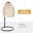 Lampada da Tavolo Ø20x41 cm E27 40W Paralume in Rattan Beige