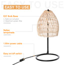 Lampada da Tavolo Ø20x41 cm E27 40W Paralume in Rattan Beige