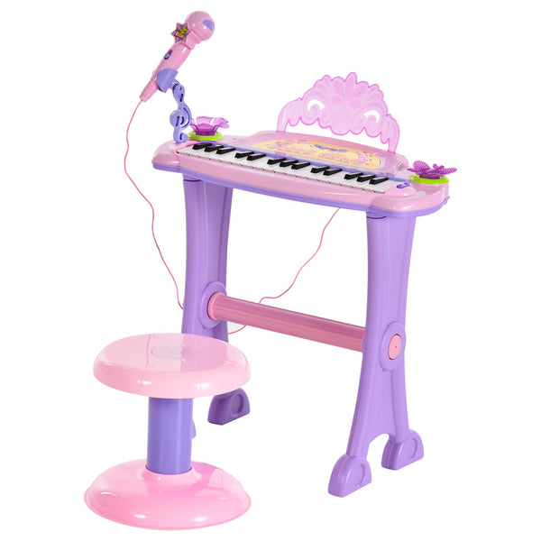 Pianola 32 Touches avec Tabouret et Microphone Karaoké Mp3 et Enregistreur Rose prezzo