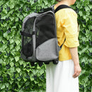 Trolley Zaino Trasportino per Cani e Gatti 42x25x55 cm in Oxford con Rete Traspirante Grigio