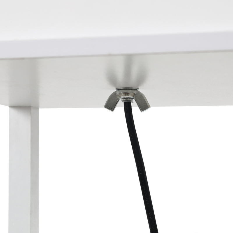 Lampada da Terra 26x26x160 cm E27 40W con Mensole in MDF Bianca