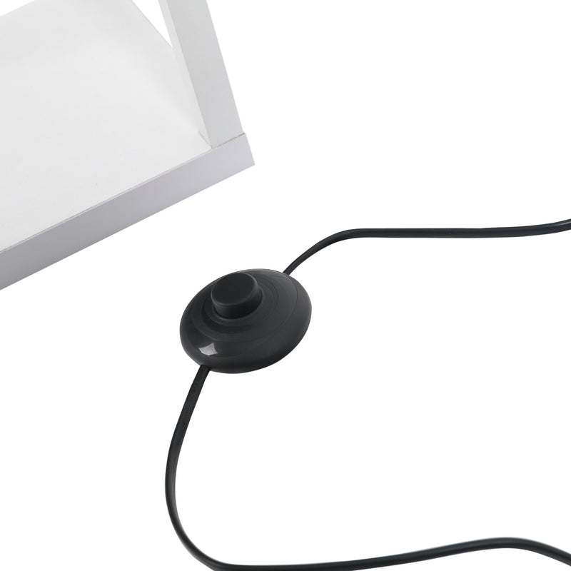 Lampada da Terra 26x26x160 cm E27 40W con Mensole in MDF Bianca