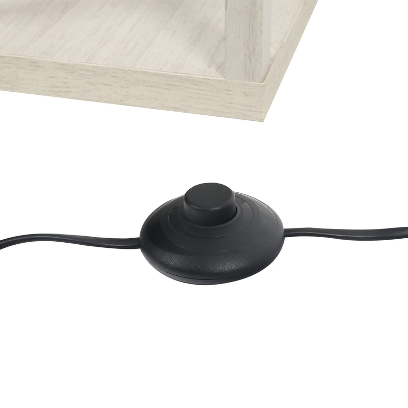 Lampada da Terra 26x26x160 cm E27 40W con Mensole in MDF Rovere