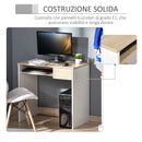 Scrivania da Ufficio 80x45x75 cm in Truciolare Bianco Rovere