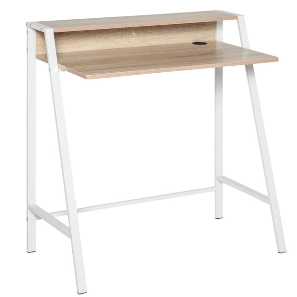 Bureau 84x45x85 cm en Bois et Métal Chêne sconto