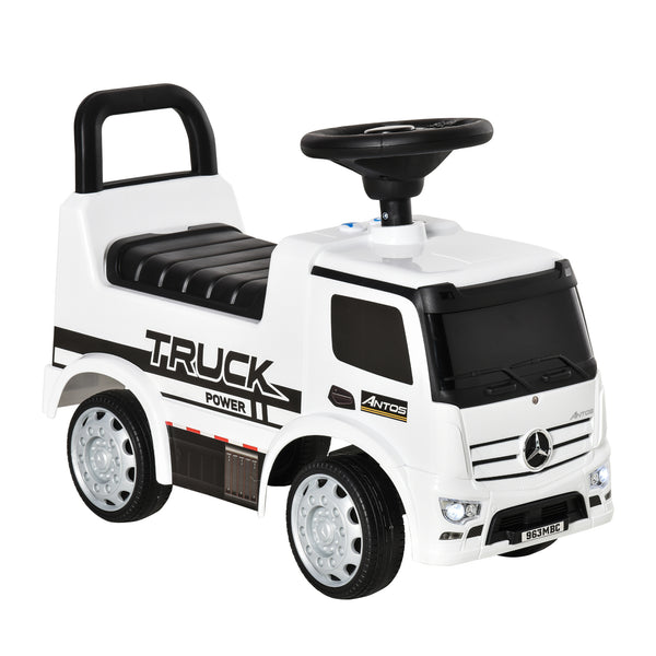 Voiture porteuse sous licence Mercedes Truck Power blanche pour enfants sconto