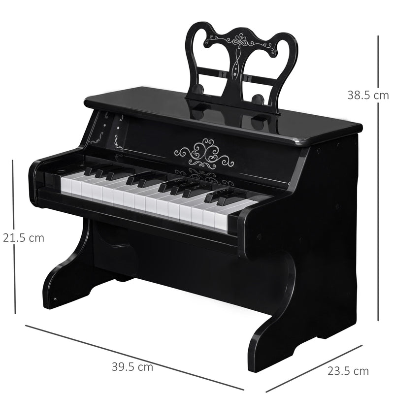 Mini Pianoforte Giocattolo per Bambini  25 Tasti in ABS Nero