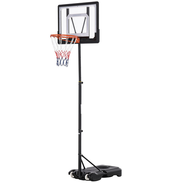 prezzo Panier de Basket Extérieur Hauteur Réglable 160-210 cm en Acier avec Roues Noir