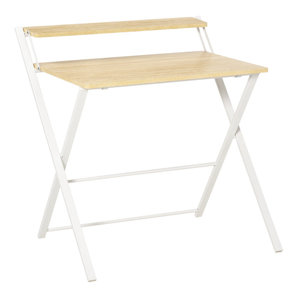 Bureau Pliant 81,5x70x84 cm en Métal et Aggloméré Blanc acquista