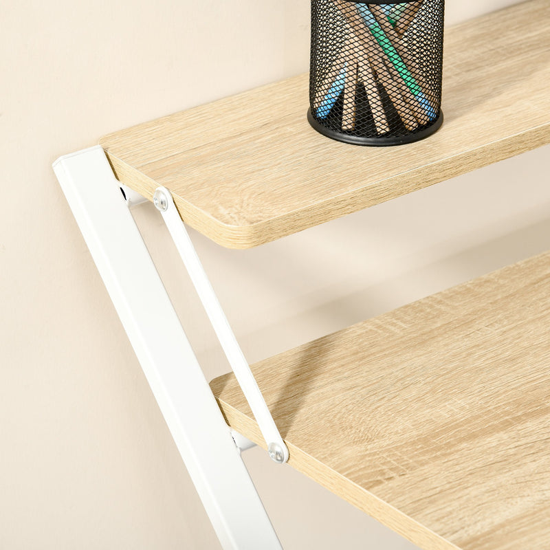 Scrivania Pieghevole 81,5x70x84 cm in Metallo e Truciolare Bianco