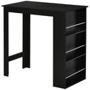 Tavolo Alto da Bar 112x57x106 cm con Mensole in Legno Nero
