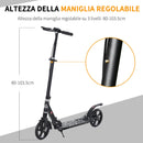 Monopattino Pieghevole 100x39x80-103,5 cm con Freno a Disco in Alluminio Nero