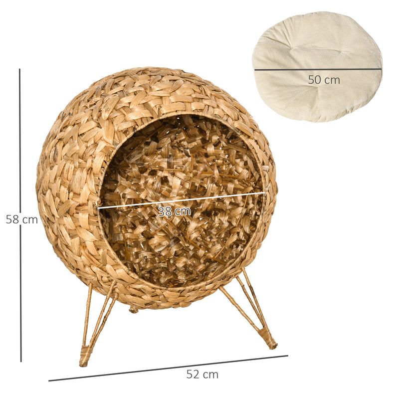 Cuccia per Gatti Ø52,58 cm in Rattan Sintentico Marrone