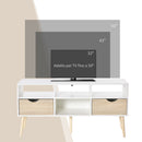 Mobile TV 117x39x57 cm in Truciolare Bianco e Rovere