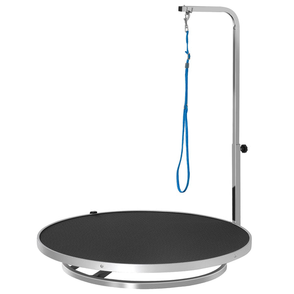 acquista Table Rotative de Toilettage et de Tonte pour Chiens et Chats Ø65x10 cm Charge 40Kg Noir