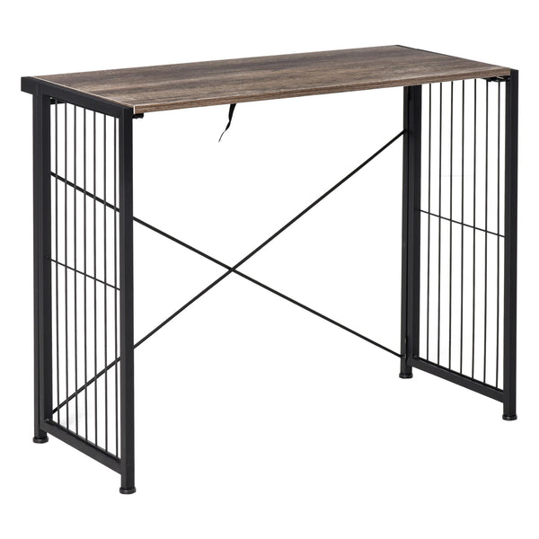 Bureau Pliant 90x45x74 cm en Bois et Métal Marron sconto