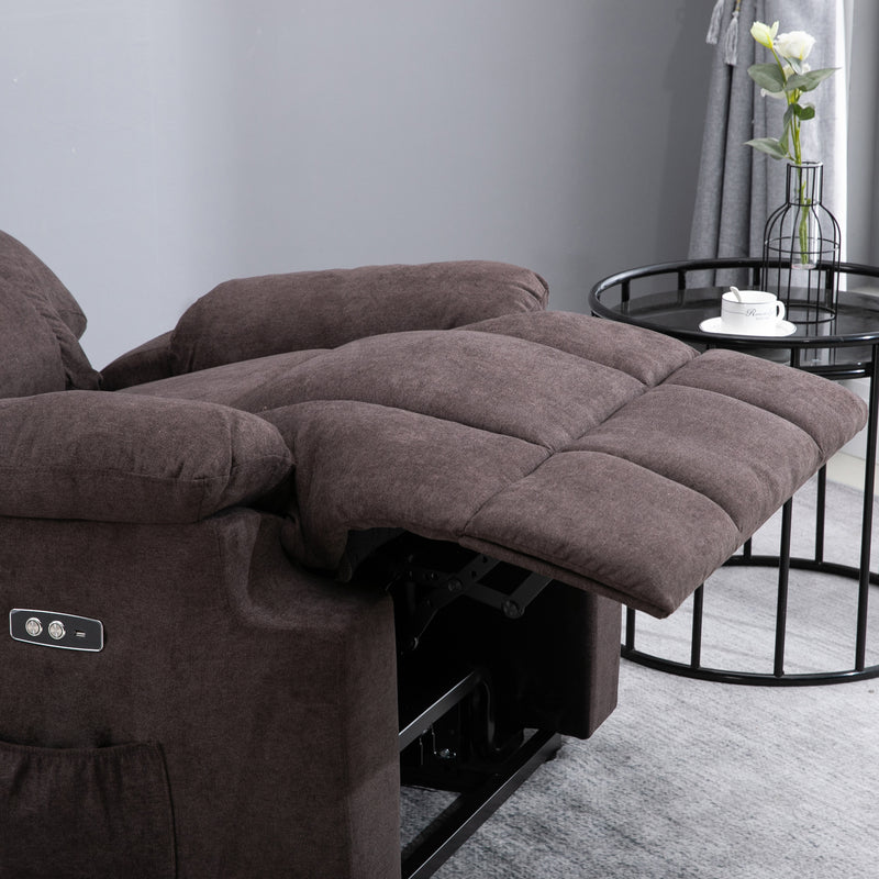 Poltrona Alzapersona Elettrica 1 Motore in Tessuto Marrone