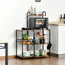 Mobile Cucina 4 Ripiani 90x40x132 cm in Metallo e Legno Marrone Rustico