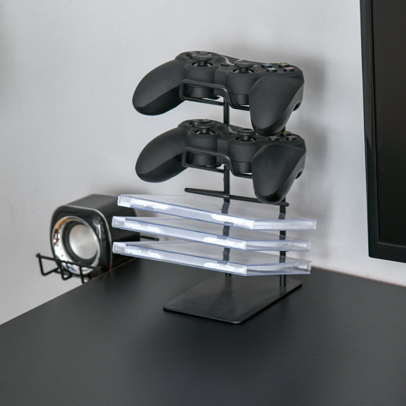 Scrivania da Gaming 120x60x76 cm in MDF e Metallo Nero