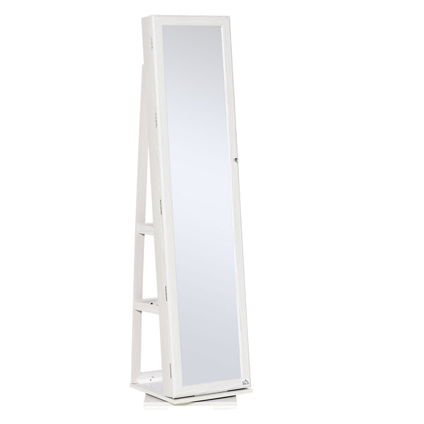 Miroir de sol pivotant Armoire à Bijoux 38x38x160 cm en MDF Blanc acquista