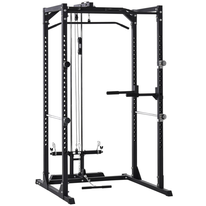 Stazione Fitness Multifunzione 155x118x220 cm in Acciaio Nera
