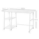 Scrivania da Ufficio 120x60x76 cm in Legno e Acciaio Bianco