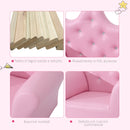 Poltroncina Imbottita per Bambini 58x40,5x49 cm con Poggiapiedi Rosa