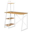 Scrivania da Ufficio 104x50x128 cm in MDF e Metallo Colore Legno