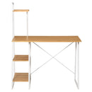 Scrivania da Ufficio 104x50x128 cm in MDF e Metallo Colore Legno