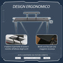 Scrivania da Gaming 106x60x93,5 cm con Ripiano in MDF e Metallo Nero