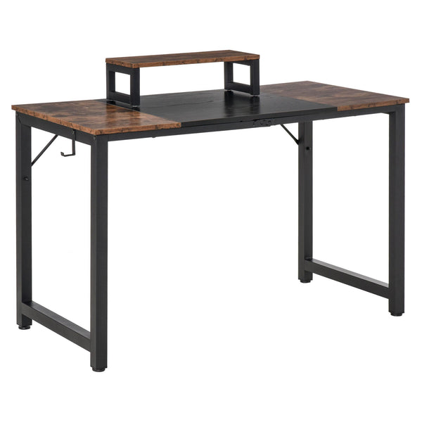 Bureau 120x60x73,5 cm en Métal et Aggloméré Marron et Noir online