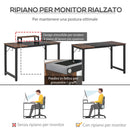 Scrivania da Ufficio 120x60x73,5 cm in Metallo e Truciolare Marrone e Nero